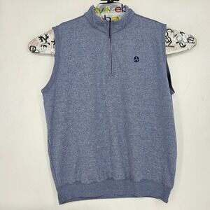 Turtleson Quarter Zip Vest Mens XL Sweater Outdoors‎ Fleece QZip Casual Blue
